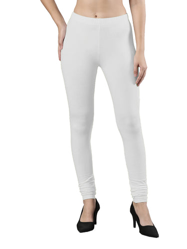 Body-Hugging Churidar Legging | Soft Cotton, Elastic Waistband Off. White