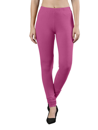 Body-Hugging Churidar Legging | Soft Cotton, Elastic Waistband Magenta Haze