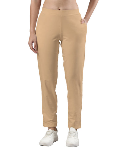 Women's Trouleg, Cotton Fabric with Elastic Waistband and Zip Pockets Skin