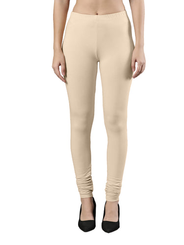 Body-Hugging Churidar Legging | Soft Cotton, Elastic Waistband Ivory