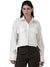 Femmora Women’s Solid Crop Shirt in Soft Viscose-Polyester Blend | Full Sleeve with 2 Flap Pocket Shirt with Turn-Down Collar | Stylish Casual & Office Wear | White |Pack of 1