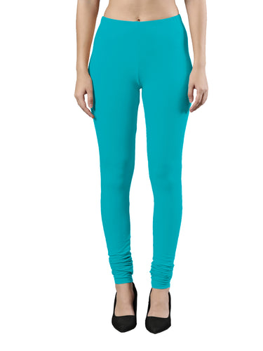 Body-Hugging Churidar Legging | Soft Cotton, Elastic Waistband Teal