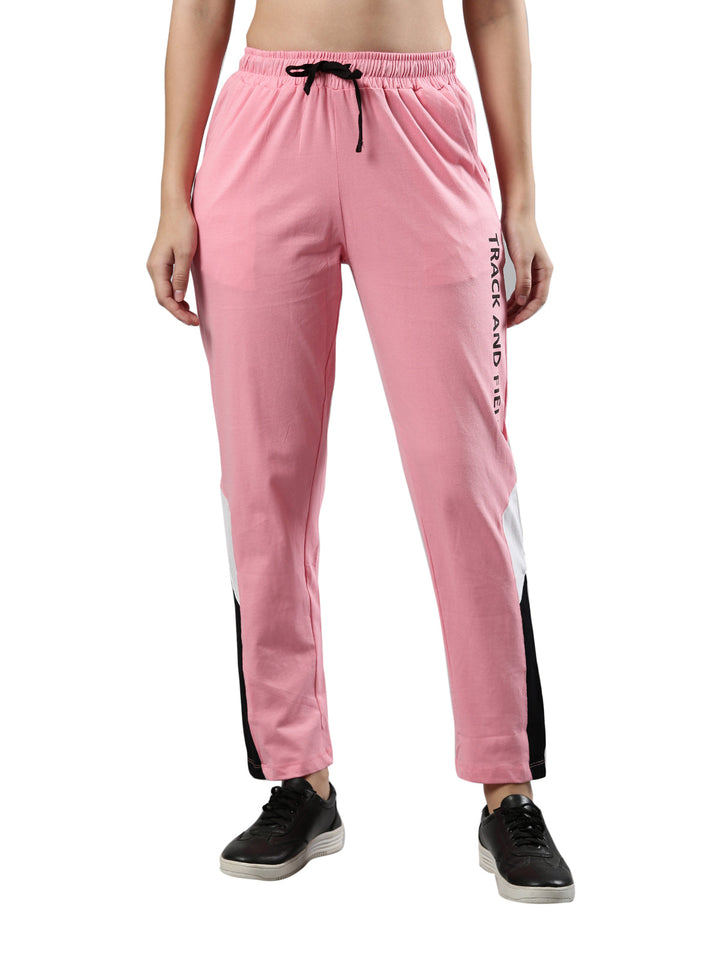Women's Printed Relax Fit Track Pants, Cotton with Drawstring Waistband