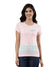 Printed Round Neck T-shirt, Cotton Fabric for Women|Half Sleeves Light Pink