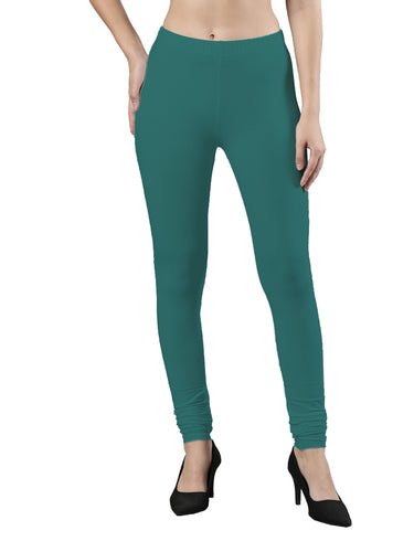 Body-Hugging Churidar Legging | Soft Cotton, Elastic Waistband Pacific