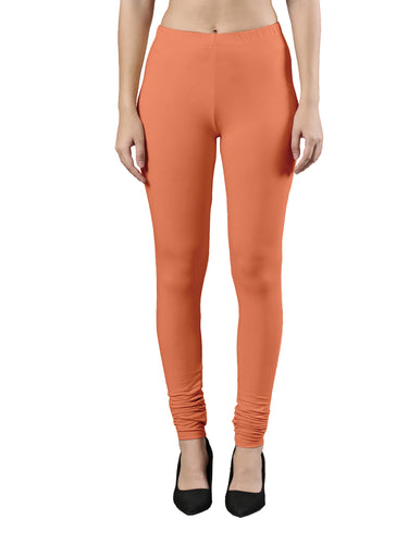 Body-Hugging Churidar Legging | Soft Cotton, Elastic Waistband Sun Orange