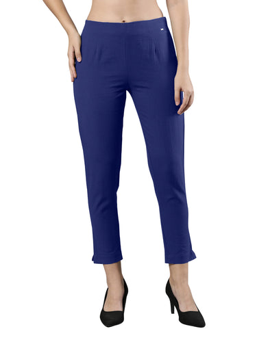 Straight Pant | Breathable Cotton, Side Zip and Button Orion Blue