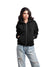 Femmora Premium 100% Cotton Fleece Long Sleeve Oversized Zipped Hoodie for Women | Loose Fit| Knitted fabric | Kangaroo Pocket and Dropped Shoulder – Black (Pack of 1)