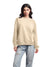 Femmora Premium 100% Cotton Fleece Loose Fit Long Sleeve Solid Sweatshirt for Women |Knitted Fabric | Dropped Shoulder, Casual Pullover | Cozy Winter Wear – Beige (Pack of 1)