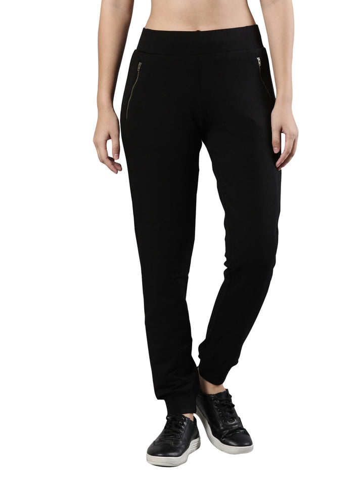 Women's Joggers, Cotton Fabric with Elastic Waistband and Zip Pockets