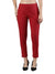Straight Pant | Breathable Cotton, Side Zip and Button Maroon