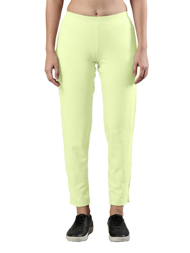 Women's Trouleg, Cotton Fabric with Elastic Waistband and Zip Pockets Frutta Green