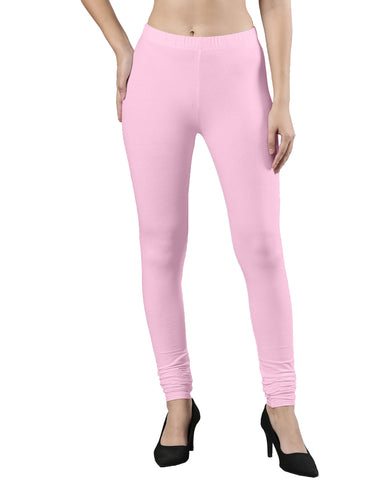 Body-Hugging Churidar Legging | Soft Cotton, Elastic Waistband Princess Pink