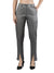 Women's Pants, Cotton Fabric with Zip Button Closure and Front Slit