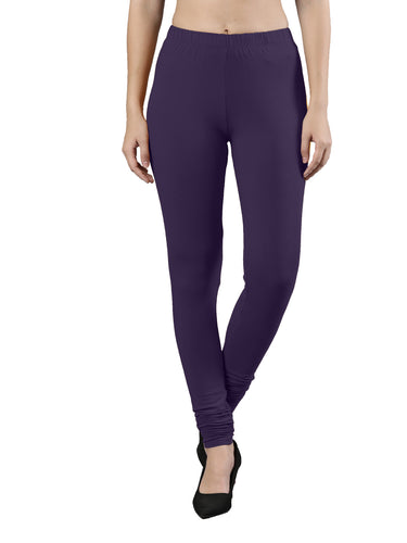 Body-Hugging Churidar Legging | Soft Cotton, Elastic Waistband Mulberry
