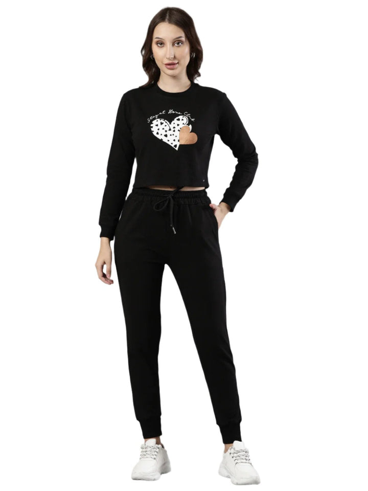 Full Sleeve Crop Top and Pants Set, Cotton Fabric with Drawstring Waist |Airport Look