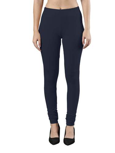 Body-Hugging Churidar Legging | Soft Cotton, Elastic Waistband Navy