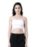 Women's Cotton Crop Top with Adjustable Straps and Detachable Pads White