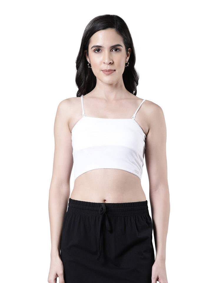Women's Cotton Crop Top with Adjustable Straps and Detachable Pads