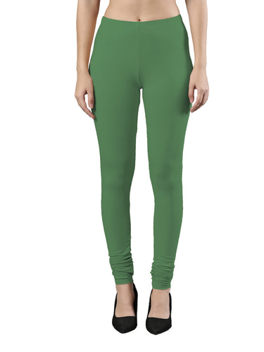 Body-Hugging Churidar Legging | Soft Cotton, Elastic Waistband Shale Green