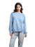 Femmora Premium 100% Cotton Fleece Loose Fit Long Sleeve Solid Sweatshirt for Women |Knitted Fabric | Dropped Shoulder, Casual Pullover | Cozy Winter Wear – Pastel Blue(Pack of 1)
