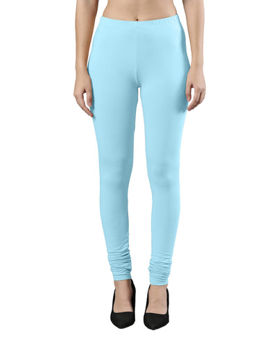 Body-Hugging Churidar Legging | Soft Cotton, Elastic Waistband Sky Blue