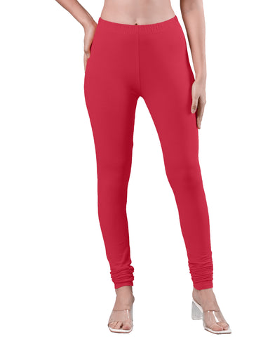 Body-Hugging Churidar Legging | Soft Cotton, Elastic Waistband Raspberry