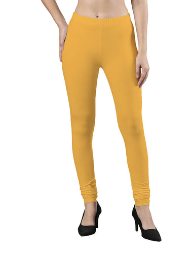 Body-Hugging Churidar Legging | Soft Cotton, Elastic Waistband Sunshine