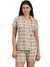 Femmora Women’s Cotton Nightwear Set | 2-Piece Co-Ord with Buttoned Shirt & Drawstring Shorts in Flannel Check Pattern | Soft Breathable Fabric | Comfortable Lounge & Sleepwear |Green Checks|Set of 1