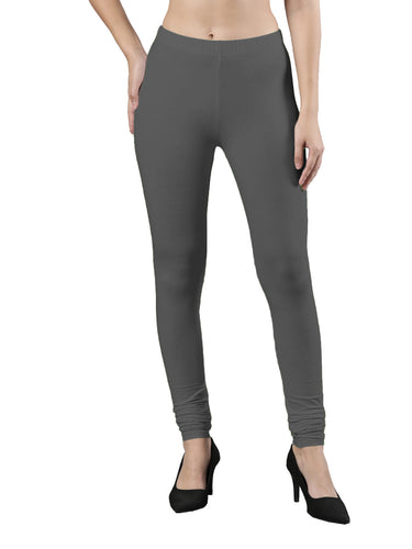 Body-Hugging Churidar Legging | Soft Cotton, Elastic Waistband Stone Grey