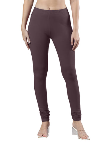 Body-Hugging Churidar Legging | Soft Cotton, Elastic Waistband Prune