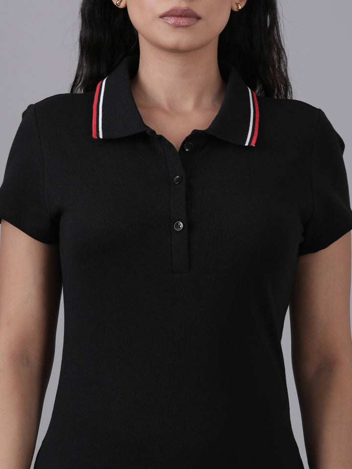 Femmora Women’s Short Cotton T-Shirt Dress | Slim Fit Bodycon Polo Collar Dress, Half-Button Placket, Short Sleeves,  Comfortable Smart-Casual Wear | Pack of 1