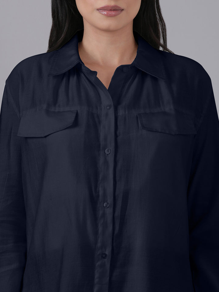 Femmora Women’s Solid Full Sleeve  Shirt | Lightweight 80% Viscose 20% Polyester  with Turn-Down Collar, Rounded Hem & Button-Up Front | Casual & Office Wear | Pack of 1