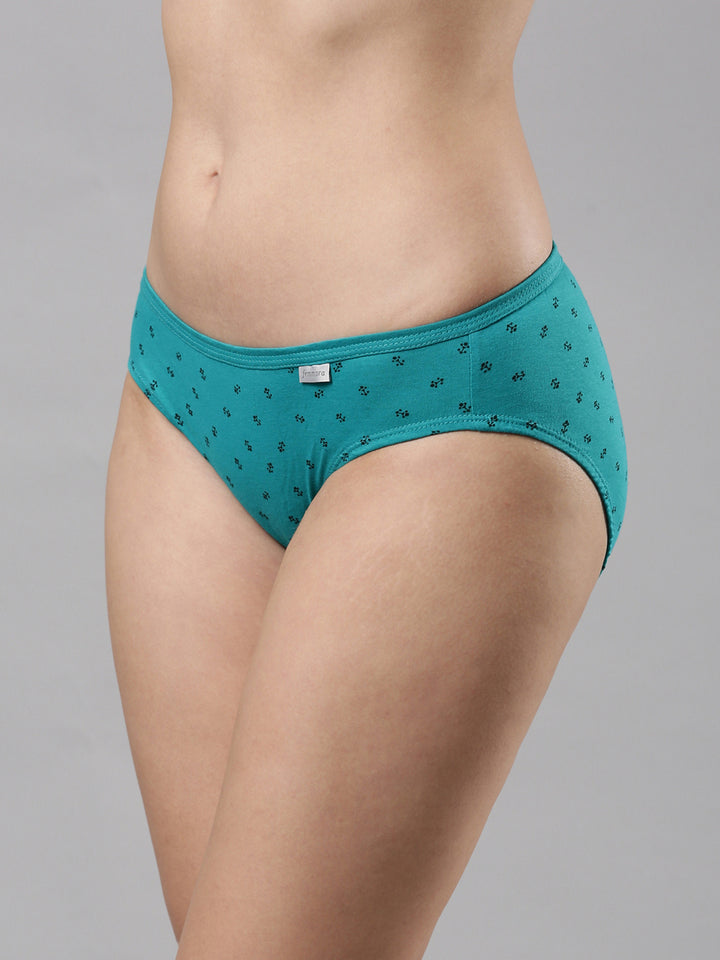 Women's Panty, Inner Elastic, Cotton, Body Hugging, Jade Green /Angelic Pink /Kindle Green Pack of 3