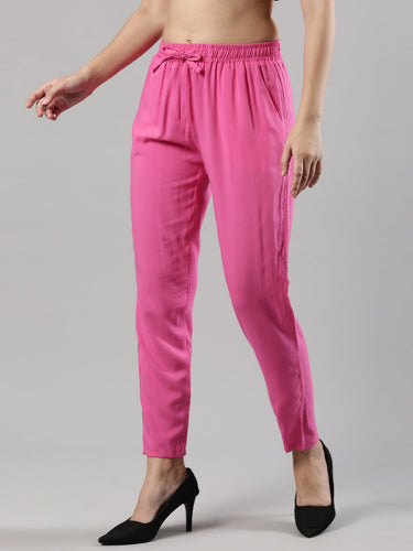 Relaxed Fit Pant | Soft Rayon, Drawstring Waistband, 2 Pockets Crimson Hover