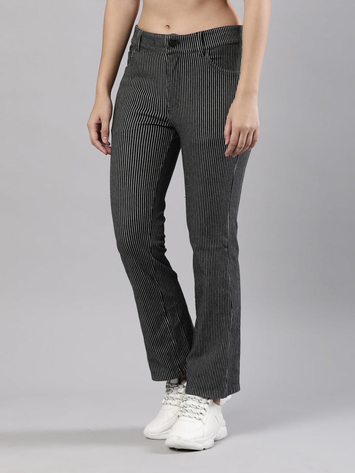 Wide Leg Denim Pants, Stretch Cotton with Zip Button Closure