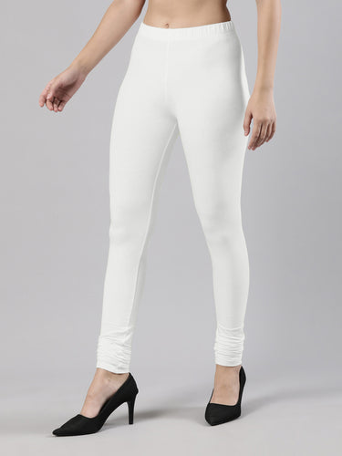 Body-Hugging Churidar Legging | Soft Cotton, Elastic Waistband Off. White Hover
