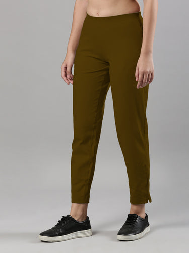 Women's Trouleg, Cotton Fabric with Elastic Waistband and Zip Pockets Mud Hover
