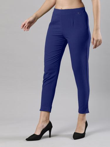 Straight Pant | Breathable Cotton, Side Zip and Button Orion Blue Hover