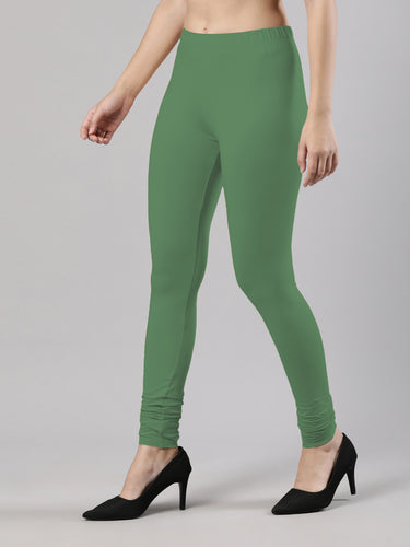 Body-Hugging Churidar Legging | Soft Cotton, Elastic Waistband Shale Green Hover