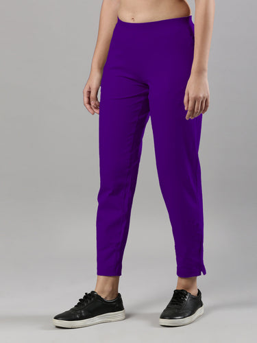 Women's Trouleg, Cotton Fabric with Elastic Waistband and Zip Pockets Indigo Hover