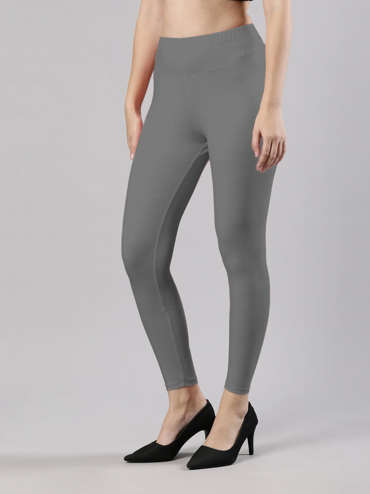 Body-Hugging Above-Ankle Legging | Soft Cotton, Elastic Waistband