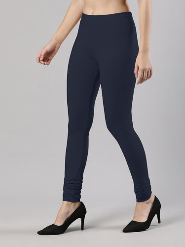 Body-Hugging Churidar Legging | Soft Cotton, Elastic Waistband Navy Hover