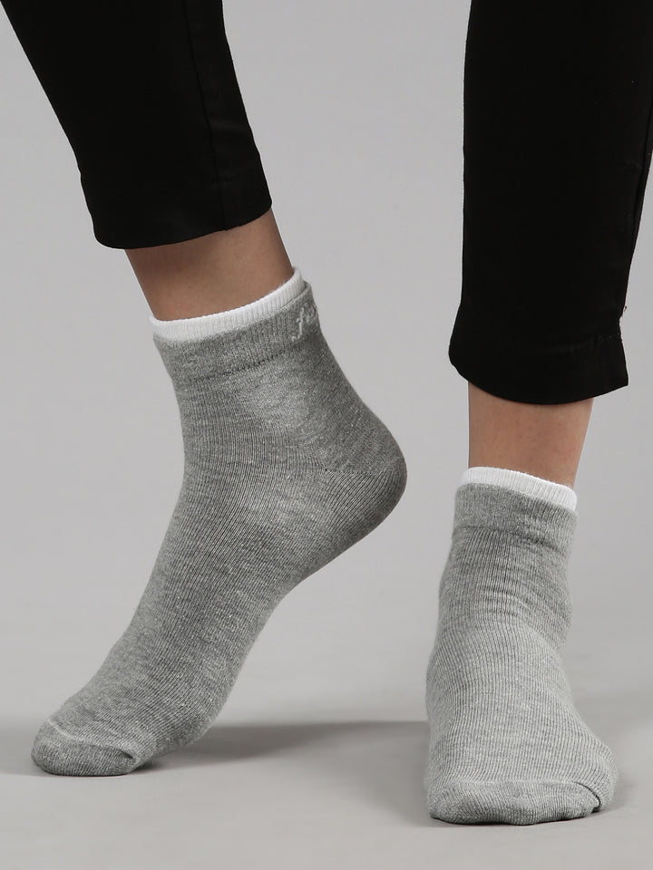 Women's Label-Free Ankle Socks, Stretch Cotton Pack of 4