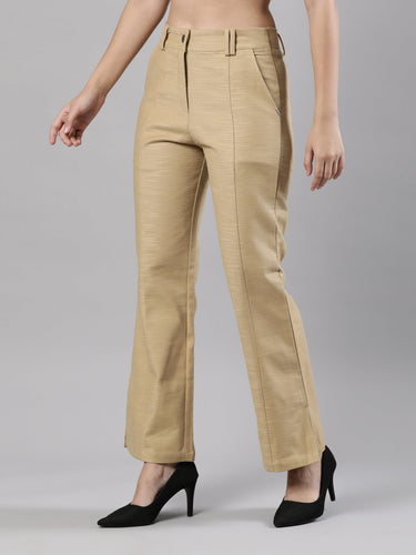 Women's Pants, Cotton Fabric with Zip Button Closure and Side Slit Hover