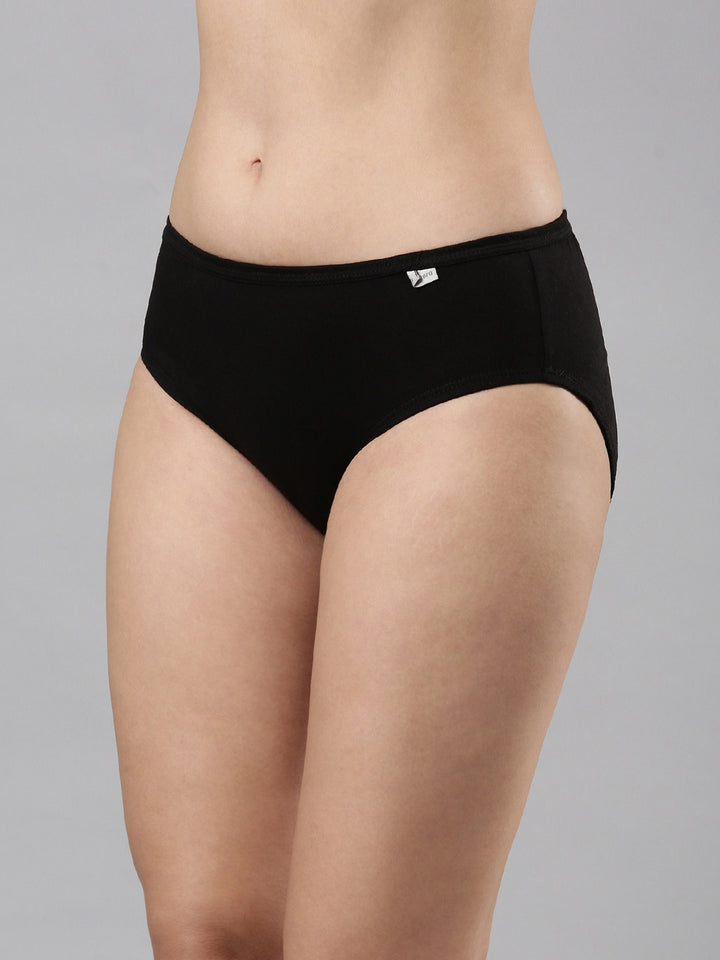 Women's Panty, Inner Elastic, Cotton, Body Hugging,Black|Claret Maroon|Fizzy Pink, Pack of 3