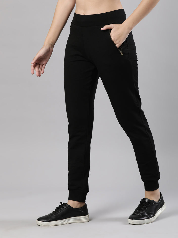 Women's Joggers, Cotton Fabric with Elastic Waistband and Zip Pockets