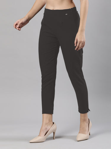 Straight Pant | Breathable Cotton, Side Zip and Button Charcoal Grey Hover