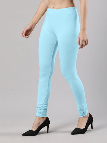 Body-Hugging Churidar Legging | Soft Cotton, Elastic Waistband Sky Blue Hover