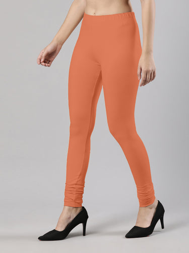 Body-Hugging Churidar Legging | Soft Cotton, Elastic Waistband Sun Orange Hover